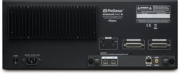 PreSonus StudioLive RM32 AI Rack-Mounted Digital Mixer, 32-Channel, Rear