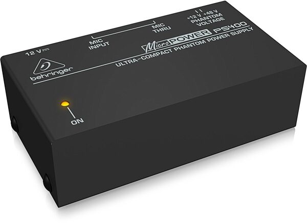 Behringer PS400 MicroPOWER Ultra-Compact Phantom Power Supply, Angle