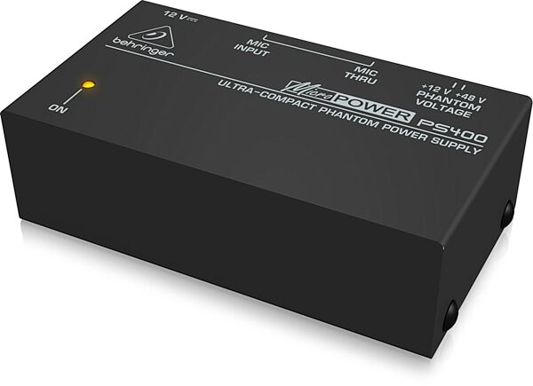 Behringer PS400 MicroPOWER Ultra-Compact Phantom Power Supply, Angle