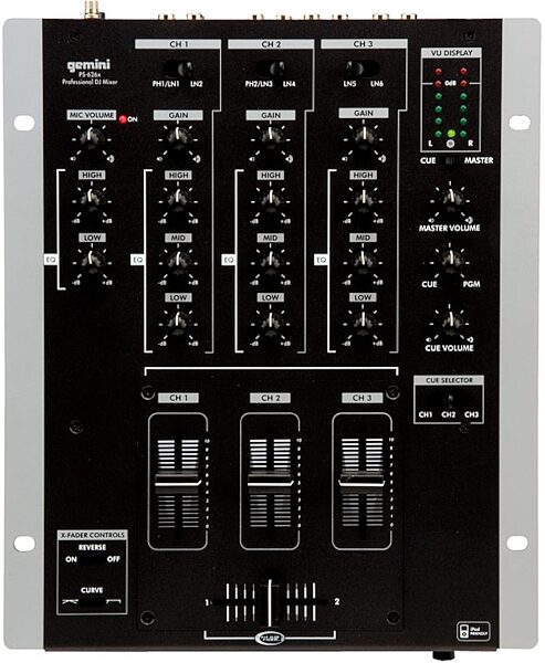 Gemini PS626X 3-Channel Professional Scratch DJ Mixer, Main
