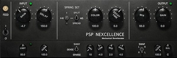PSP Audioware Nexcellence Reverb Plug-in Software, Digital Download, Screenshot Front