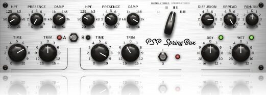 PSP Audioware SpringBox Reverb Plug-in Software, Digital Download, Screenshot Front
