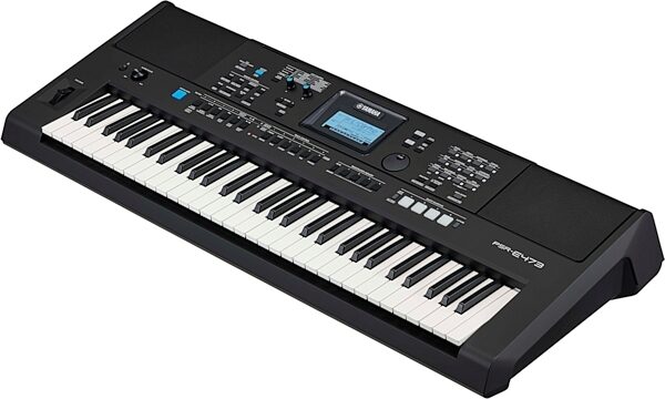 Yamaha PSR-E473 Portable Keyboard, New, Angled Front
