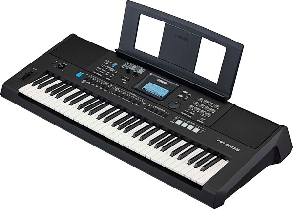 Yamaha PSR-E473 Portable Keyboard, New, Angled Front