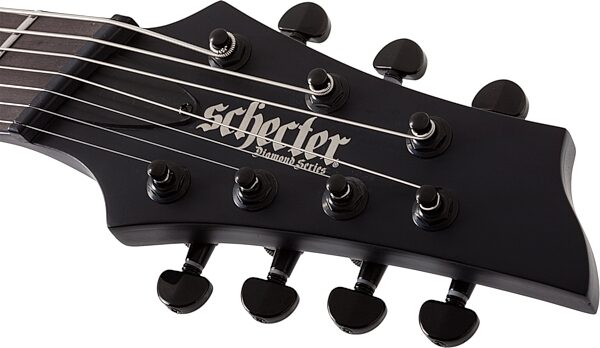 Schecter PT7MS Black Ops Electric Guitar, Left-Handed, Satin Black Open Pore, Action Position Back