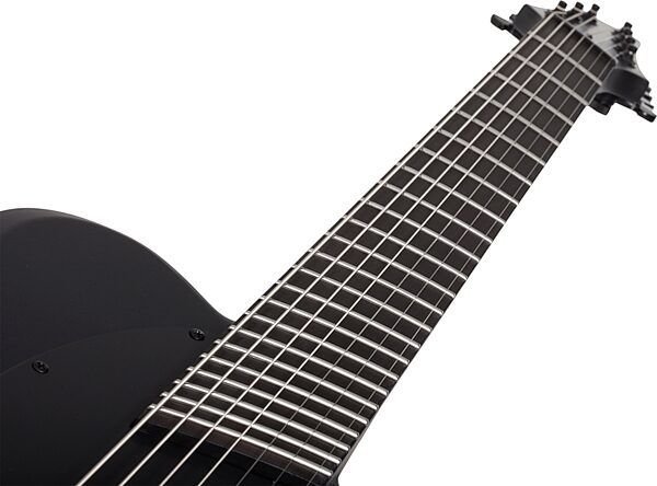 Schecter PT7MS Black Ops Electric Guitar, 7-String, Satin Black Open Pore, Action Position Back