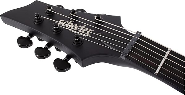 Schecter PT Black Ops Electric Guitar, Left-Handed, Satin Black Open Pore, Action Position Back