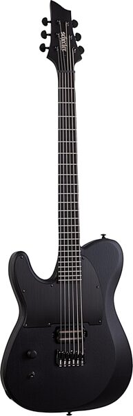 Schecter PT Black Ops Electric Guitar, Left-Handed, Satin Black Open Pore, Action Position Back