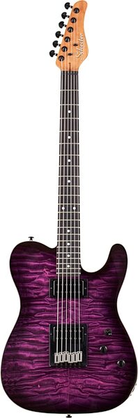 Schecter PT Pro Electric Guitar, Transparent Purple Burst, Open Box (Good), Action Position Back