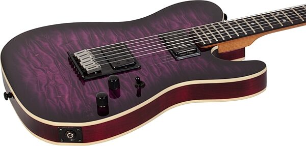 Schecter PT Pro Electric Guitar, Transparent Purple Burst, Open Box (Good), Action Position Back