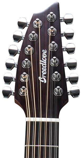 Breedlove Pursuit Concert Acoustic-Electric Guitar, 12-String (with Gig Bag), Headstock - Front