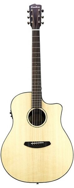 Breedlove Pursuit Dreadnought Ebony Acoustic-Electric Guitar (with Gig Bag), Main