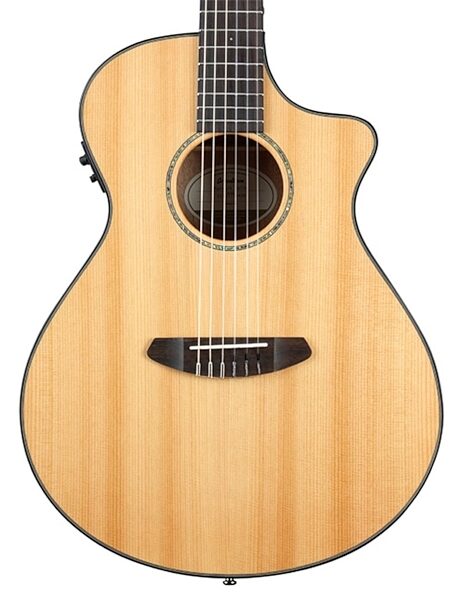 Breedlove Pursuit Nylon Classical Acoustic-Electric Guitar (with Gig Bag), Closeup