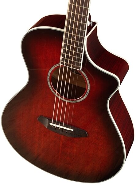 Breedlove Limited Edition Pursuit Concert Acoustic-Electric Guitar (with Gig Bag), Merlot View 1