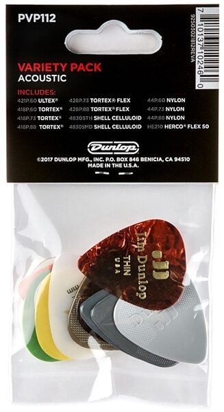 Dunlop PVP112 Acoustic Players Variety Pick Pack, New, Alt