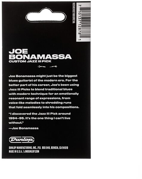 Dunlop Joe Bonamassa Guitar Pick Variety Pack, view