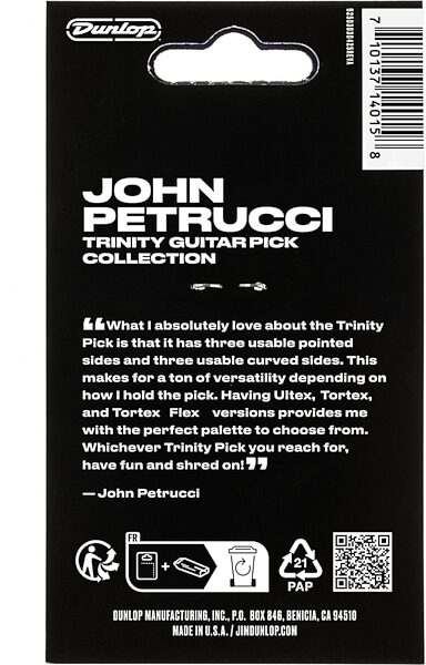 Dunlop John Petrucci Trinity Pick Pack, 6-Pack, Action Position Back