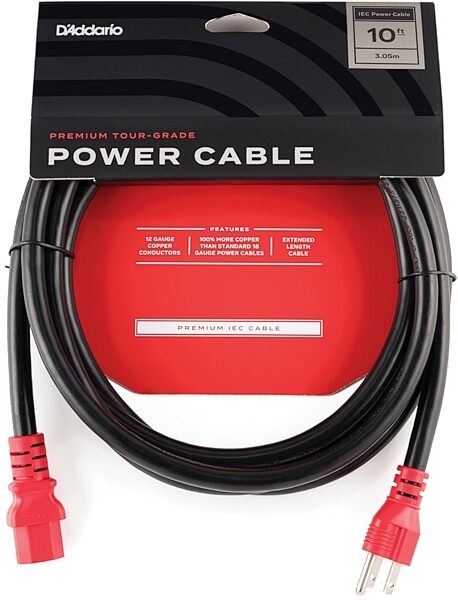 D'Addario PW-IECB-10 IEC to NEMA Plug Power Cable, New, view