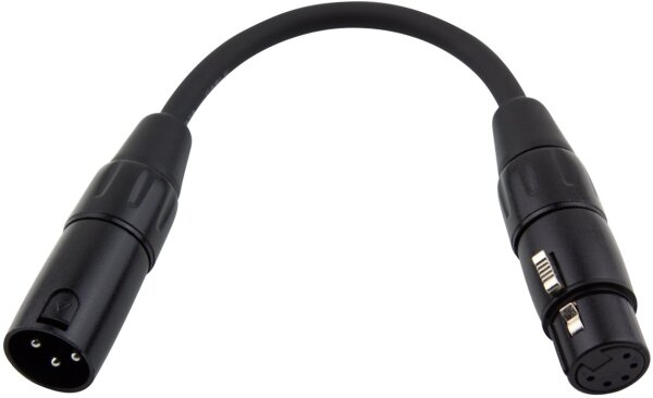 Pig Hog PX-DMX5F DMX XLR5-F TO XLR3-M Adapter Cable, 6 inch, Main