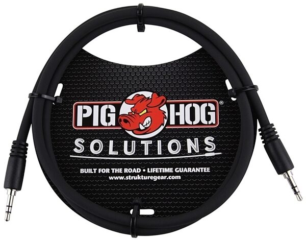 Pig Hog 3.5mm TRS (Male) to 3.5mm TRS (Male) Cable, 3 foot, Main