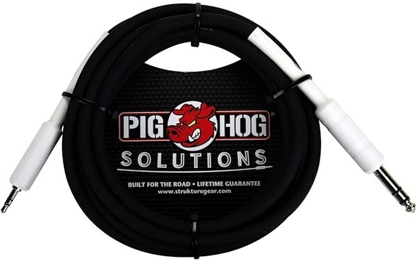 Pig Hog PX48J6 1/4" TRS (Male) to 3.5mm (Male) Adaptor Cable, 3 foot, Main