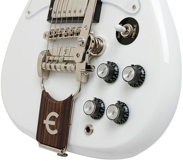 Epiphone 50th Anniversary 1962 Crestwood Custom Electric Guitar with Case, Alpine White Bridge