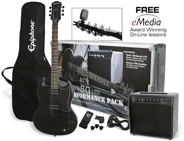 Epiphone "Goth" SG Electric Guitar Performance Pack, Main