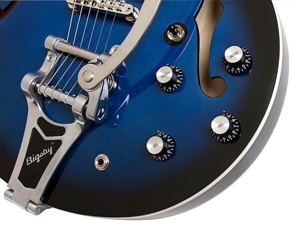 Epiphone Limited Edition Gary Clark Jr Blak and Blu Casino Electric Guitar with Bigsby Tremolo, Controls