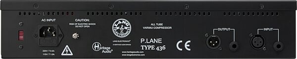 Heritage Audio & Lang Electronics P.LANE TYPE 436 All-Tube Compressor, New, Action Position Back
