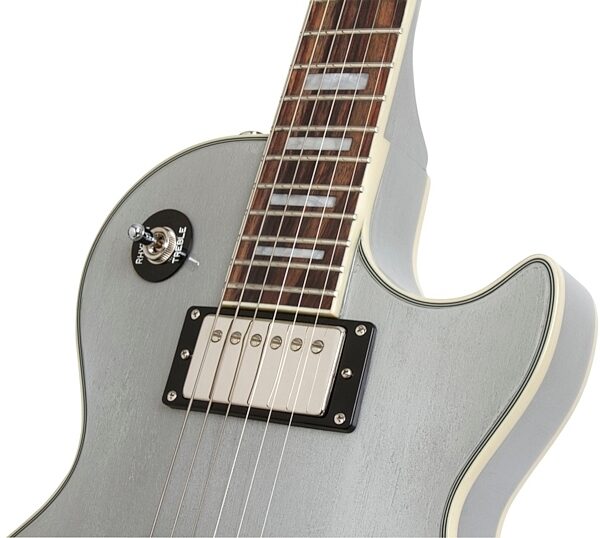 Epiphone Limited Edition Les Paul Custom PRO Electric Guitar, TV Silver Neck