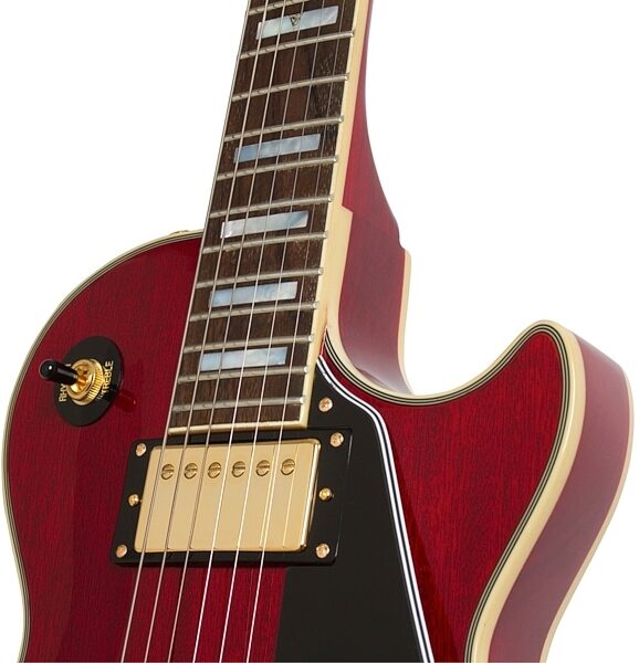 Epiphone Limited Edition Les Paul Custom PRO 100th Anniversary Electric Guitar (with Case), Cherry Closeup 3