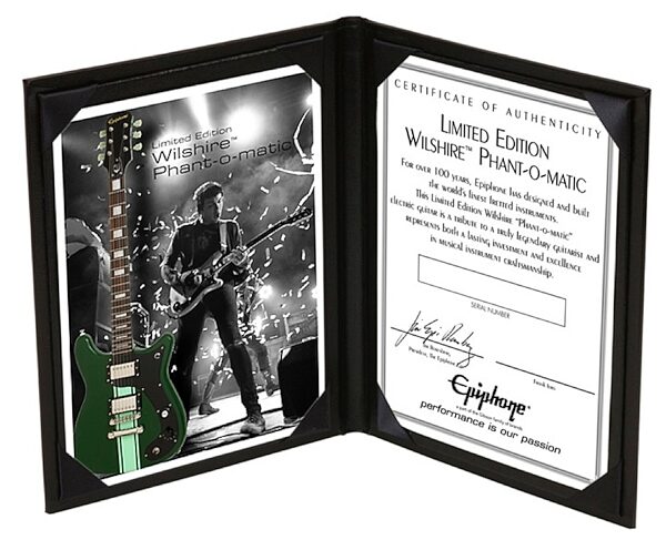 Epiphone Limited Edition Wilshire Phant-O-Matic Electric Guitar (with Gig Bag), Certificate of Authenticity