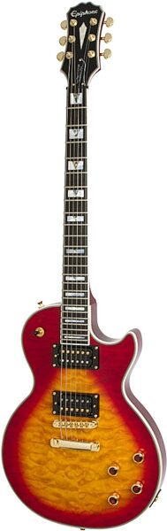 Epiphone Prophecy Les Paul Custom Plus GX Electric Guitar (with Case), Heritage Cherry Sunburst