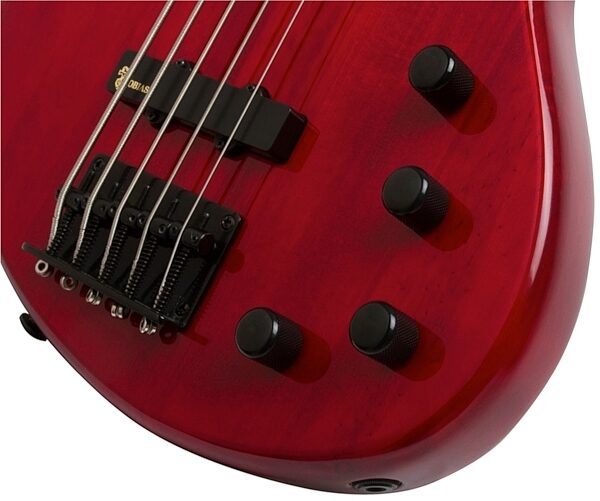 Tobias Toby Deluxe V Electric Bass (5-String), Transparent Red Controls