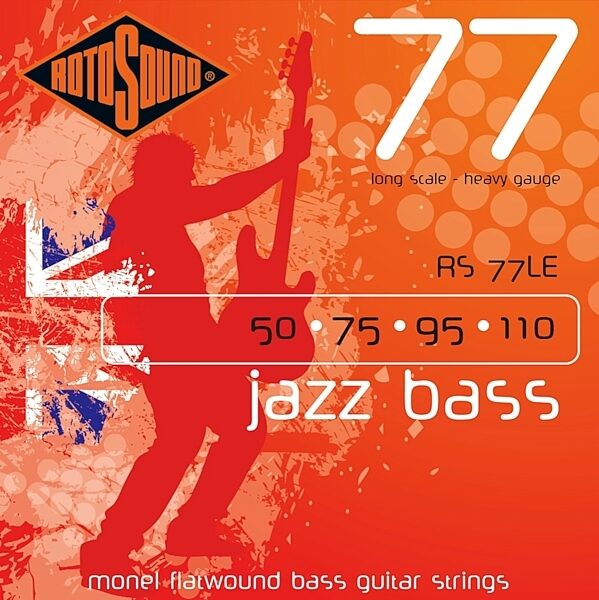 Rotosound Jazz Bass 77 Monel Flatwound Electric Bass Strings, RS77LE
