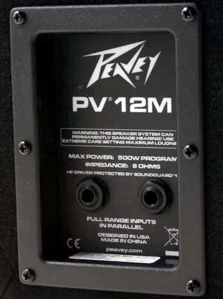 Peavey PV 12M Passive Unpowered Floor Monitor (500 Watts, 1x12"), Single Speaker, Panel