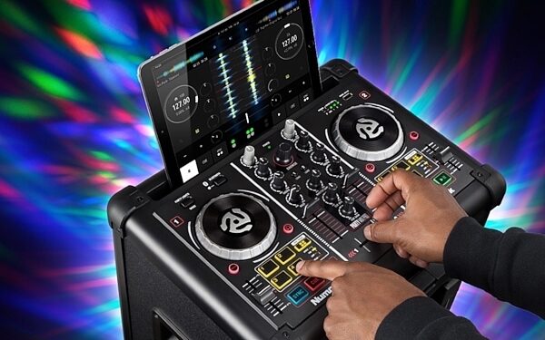 Numark Party Mix Pro DJ Controller with Built-in Light Show and Portable Speaker, ve