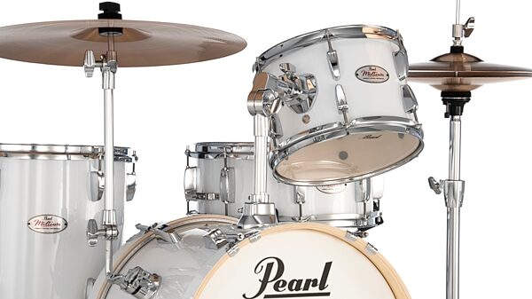 Pearl Midtown Series 4-Piece Drum Kit, White, Main with all components Front