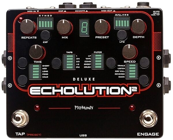 Pigtronix Echolution 2 Deluxe Delay Pedal, Main