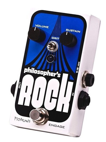 Pigtronix Philosopher's Rock Compressor Sustainer Pedal with Germanium Overdrive, Angle
