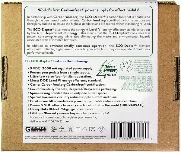Power-All ECO-Dapter Power Supply Basic Kit, Boxshot Back