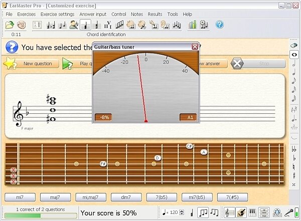 EarMaster School Ear Training Software, Screenshot - Guitar Tuner