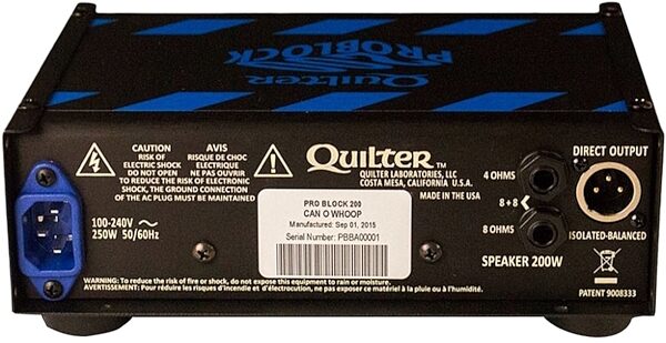 Quilter Pro Block 200 Guitar Amplifier Head with Reverb, Back