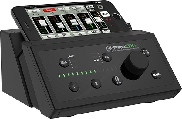 Mackie ProDX4 Wireless Digital Mixer, 4-Channel, Angle Right