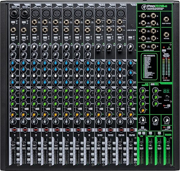 Mackie ProFX16v3 Professional USB Mixer, 16-Channel, New, Action Position Back