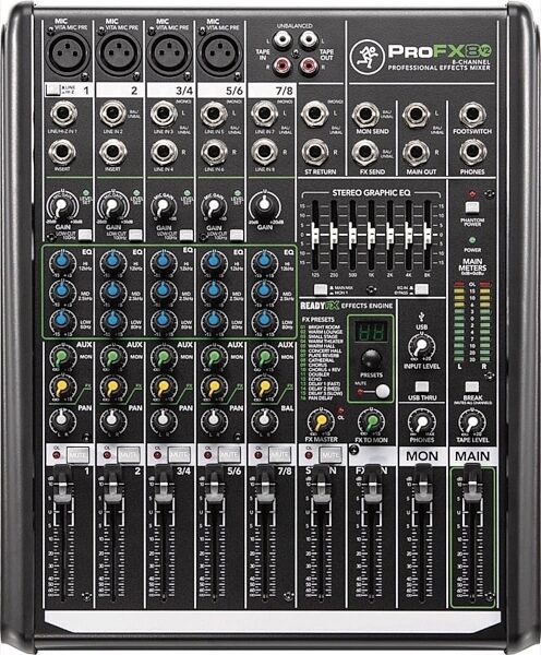Mackie ProFX8 v2 USB Mixer with FX, 8-Channel, Main