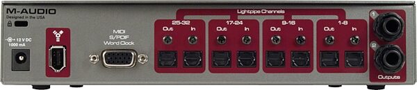 M-Audio ProFire Lightbridge FireWire/Lightpipe Interface, Rear