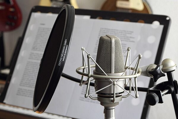 Neumann TLM 103 Mono Set Large-Diaphragm Condenser Microphone with Shock Mount and Aluminum Case, Nickel, TLM 103 Mono Set, In Use 4
