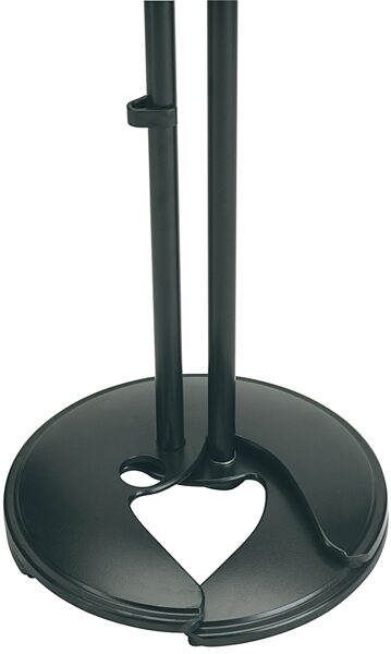 K&M 26075 Stackable Round Base Microphone Stand with Clutch, Black, Detail 1
