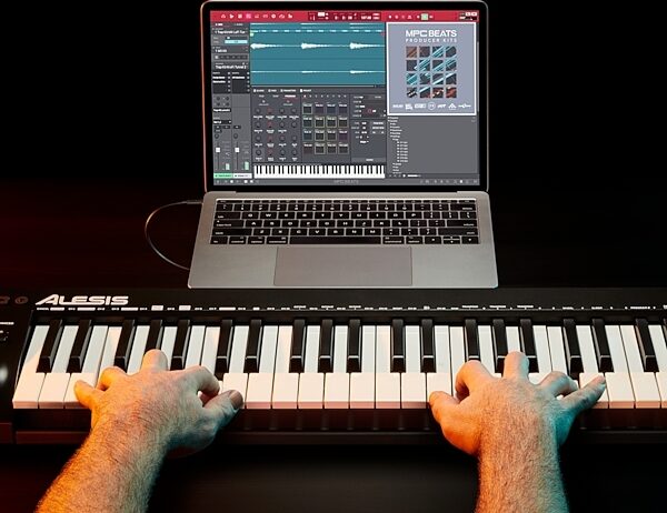 Alesis Q49 MKII USB MIDI Keyboard Controller, 49-Key, Action Position Back